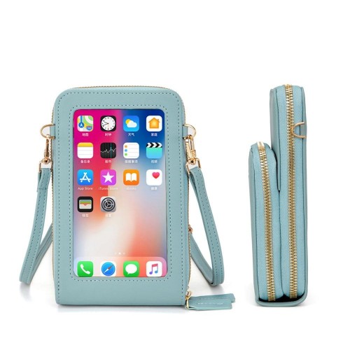 Touch Screen Waterproof Leather Crossbody Phone Bag