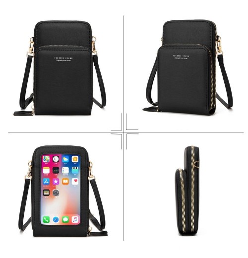 Touch Screen Waterproof Leather Crossbody Phone Bag